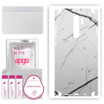 apgo Protective Skin Sticker for the back+sides compatible with Xiaomi Redmi Note 8 Pro, Full Wrap Film, Foil, Vinyl - Pattern White Marble