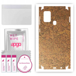 apgo Protective Skin Sticker for the back+sides compatible with Samsung Galaxy M31, Full Wrap Film, Foil, Vinyl - Pattern Rusty Copper