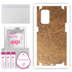 apgo Protective Skin Sticker for the back+sides compatible with Oppo Reno 6 5G, Full Wrap Film, Foil, Vinyl - Pattern Rusty Copper