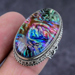 Natural Dicorich Glass Gemstone Handmade 925 Sterling Silver Ring Size 10 a6z87