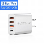 60 W USB laadija kiirlaadimine mobiiltelefoni laadimisadapter Quick Charge 3.0 seinalaadija adapter iPhone'i jaoks Samsung Xiaomi Huawei US valge