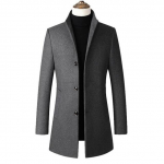 Autumn And Winter men's jacket business casual solid color wool jacket stand  jacket men's coat XL must