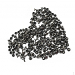 100 Nahkneeti Neet Metall &Uuml;mmargune 6x6mm jaoks Black