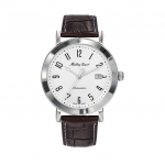 Mathey-Tissot City Nahkrihm Valge sihverplaat Automaatne HB611251ATAG Meeste k&auml;ekell valge