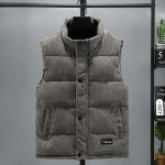 Uus vest jakk Meeste s&uuml;gistalvine soe varrukateta mantel Seis krae polsterdatud vest Velvetist t&ouml;&ouml;r&otilde;ivad meeste riided 5XL M (40-50kg) hall v&auml;rv