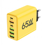 65 W USB-t&uuml;&uuml;pi C-laadija 6-pordiga PD-t&uuml;&uuml;pi C-t&uuml;&uuml;pi kiirlaadimise seinaadapter iPhone 13 14 15 Samsung Xiaomi Huawe mobiiltelefoni jaoks