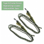 2x 100 cm/45 naela karpkalap&uuml;&uuml;gi tarvikud Leadcore Leader h&uuml;briid pliiklamber QC p&ouml;&ouml;rlev jooksuseadme s&uuml;steem punutud traatn&ouml;&ouml;r karpkalap&uuml;&uuml;gi platvormidele