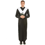 Costume noir et blanc de pr&ecirc;tre d&eacute;guisement homme d'&eacute;glise Taille unique
