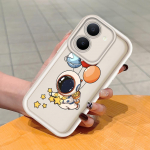 Pehme silikoonist ruudukujulise redeli mustriga telefoni&uuml;mbris, t&auml;ielikult kattev, kaamera p&otilde;rutuskindel kaitse, kummist &uuml;mbris Vivole Vivo Y55 5G pruun