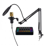 Podcasti varustuse komplekt Kondensaatormikrofon 48V helikaardiga Komplekt Plug and Play Podcast must