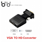 VAORLO VGA&ndash;HDMI- ja HDMI&ndash;VGA-muunduri adapter PC&ndash;HDTV-ga &uuml;hilduva projektori videomuunduri jaoks VGA to HDMI