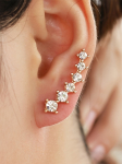 2 Kuldset V&auml;rvi Must Valge Gem 6 Rhinestone K&otilde;rvaklambriga K&otilde;rvar&otilde;ngad Naiste Lihtne Mood Isiksus &Otilde;pilast&uuml;druk Pidu &Auml;ri K&otilde;ik-m kuld