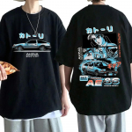 Anime Drift AE86 Initial D Kahepoolne meeste T-s&auml;rk O-kaelusega l&uuml;hikeste varrukatega suvine vabaaja Unisex R34 Skyline GTR JDM Manga T-s&auml;rgid 3XL