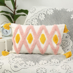 Boho tuttidega padjakatted Tuftitud dekoratiivne padjap&uuml;&uuml;r Talumaja ruudukujulised padjakatted diivani diivanile, elutuppa 12x20 inch-2pcs