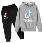 Tiktok poiste ja t&uuml;drukute hoodie+retuusid kampsun &uuml;likond 130CM hall