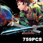 759 TK Anime deemonite tapja Kamado Tanjirou ninja noa tera m&otilde;&otilde;k ehitusplokid Katana relvaklotsid m&auml;nguasjad lastele t&auml;iskasvanutele m&otilde;eldud kingitused no original box