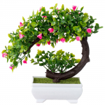 (Nikita) Mini kunsttaimed Bonsai simuleeritud puu potitaimed v&otilde;ltslilled lauapoti kaunistused One Size roosa