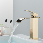 Kroomitud juga kraanikauss, kuuma k&uuml;lma segisti kraana vannitoa valamusegisti, kraanikausi segisti, vannitoa segisti kuld