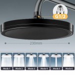 6 režiimi Vihmadu&scaron;ipea Vannituba K&otilde;rgsurve &Uuml;lemine Vihmadu&scaron;ipead Du&scaron;isegisti tarvikud P&uuml;stol black no filter