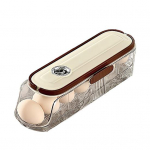 Automaatne veerev munakonteiner k&uuml;lmkapi hoiukarp, toiduklassi BPA-vaba l&auml;bipaistev virnastatav kaanega k&uuml;lmkapi korraldaja Single Layer