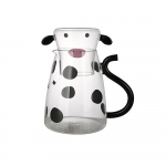 500/1800 ml klaasist lehma k&uuml;lma veekeetja komplekt, l&auml;bipaistev voodi &ouml;ine veekarahvin Tassiga armas kohvi-teekann piimakann mahlakann