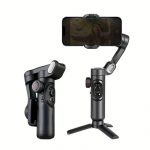 3-teljeline k&auml;eshoitav gimbali stabilisaator kokkupandav nutitelefon mobiiltelefoni videosalvestus vlogi PTZ stabilisaator iPhone Xiaomi Samsung jaoks must