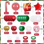 130 TK j&otilde;ulu&otilde;hupallikomplekt Candy Cane alumiiniumkilest &otilde;hupall punane roheline valge j&otilde;ulude uusaasta &otilde;hupalli kettkaare p&auml;rgade komplekt