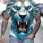 Tiigritr&uuml;kiga T-s&auml;rk 3D Loomade Meeste S&auml;rgid Suvised L&uuml;hikeste Varrukatega Meeste Pullover Suurem&otilde;&otilde;tmelised topid T-s&auml;rgid Meeste R&otilde;ivad S