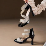 Mood Kuum m&uuml;&uuml;k Suvi Klassikalised J&auml;meda Kontsaga Mood Naiste Sandaalid Uued Vee Teemant Veekindlad Platvormiga Lukuga Stiilis K&otilde;rged Kontsad 34 must