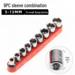S&uuml;sinikterasest meetriline padrunv&otilde;tmete komplekt, 1/4-tolline ajam, 5-13mm, 9 t&uuml;kki. 9-13MM socket set