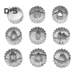 9 tk j&otilde;uluk&uuml;psise l&otilde;ikurite komplekt roostevabast terasest k&uuml;psetusvormi j&otilde;ulupuu piparkoogimees lumememme p&otilde;dra kujud p&uuml;hade k&uuml;psetusvidinateks 1 Set