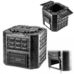 KADAX Kompostownik Ogrodowy Duży modułowy Całoroczny mrozoodporny Naw&oacute;z 650L