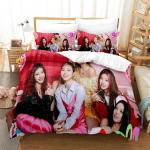 Kpop Grupp ITZY Voodipesukomplekt, Tekikott, Tekk, Voodikomplekt, Tepitud kate, Padjap&uuml;&uuml;r, King, Queen, &Uuml;hekohaline suurus, Poistele, T&uuml;drukutele, T&auml;iskasvanutele 135x200cm 2pcs
