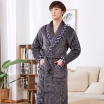 Paks kolmekihiline soe talvehommikumantel meeste pehme flanellist tepitud pikk kimono vannimantel Meeste hommikumantel meeste korallifliisist hommikumantel 2XL
