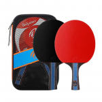 2 TK lauatennisereket koos hoiukarbiga Kleepuvad &uuml;mberp&ouml;&ouml;ratud kummist lauatennise reketi m&otilde;lad sisetingimustes v&auml;lim&auml;ngudeks treenimiseks 2 PCS Long handle