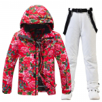 Naiste ja meeste 2-osaline suusakost&uuml;&uuml;m kapuutsiga suusajope ja p&uuml;kste komplektid veekindel tuulekindel lumekost&uuml;&uuml;m isoleeritud soe talvine suusa-lumelauakost&uuml;&uuml;m S