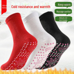 Isesoojenevad turmaliini sokid &ndash; soojad, pestavad puuvillased massaažisokid Unisex k&uuml;lmakaitseks 3 pairs must