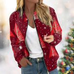 Naiste pikkade varrukatega kerge t&otilde;mblukuga l&uuml;hike tr&uuml;kitud jakk Juhuslik tepitud jakk taskutega j&otilde;uludeks S