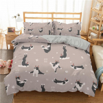 Multifilmi Taksi Koera Mustriga Suletekk Padjap&uuml;&uuml;r 3D Armas Loomavoodipesukomplekt 2/3 &Uuml;heinimesevoodi Kuningas Suur Magamistoekate US Twin(172x218cm)