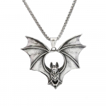 Punk-titaanterasest loominguline kaelakee roostevabast terasest meeste kaelakee retro isikup&auml;ra nahkhiire ripats Halloweeni kingitus