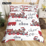 Tekikate Cartoon Ekskavaator Traktor King Tekikate Cartoon Ehitus Veoauto voodipesu komplektid S&otilde;iduk Lastetoa Sisustus 140x200cm 3pcs