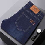 Kevadised ja s&uuml;gisesed uued kallid pl&uuml;&uuml;steksad meestele, sirge toruga Slim Fit elastsed paksud vabaajap&uuml;ksid s&uuml;gis- ja talvep&uuml;ksid meestele 28