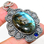 Labradorite, Topaz Handmade 925 Sterling Silver Gift Pendant 2.60 n2z02