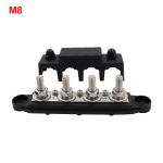 12V toitejaotusplokk 250A siiniriba klemmiplokk kaanega 4 x 3/8 klemmi naastud 3 x #8 klemmikruvi 48VDC 300VAC