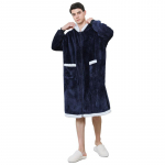 Lazy Jumper Fliisist jope kapuutsiga TV tekk Kodu Mugav soe puuvillase polsterdatud &ouml;&ouml;s&auml;rk one size fits all tumesinine
