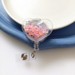 Heart Resin Pull nimega ID-kaardi m&auml;rgirulli hoidja &otilde;e&otilde;pilasele r&auml;nidioksiidist sisset&otilde;mmatav m&auml;rgihoidja N&auml;ituse rinnakontori kaart