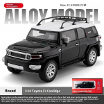 1/24 Scale Toyota FJ Cruiser Off Road maasturi sulamist Diecast mudelautode hobikollektsioon T&auml;histage s&uuml;nnip&auml;evakingitus poiss-s&otilde;brale heli ja valgusega must