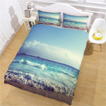 Voodipesukomplekt Sinine Ookean Meri 3D Tekikate Tekikate Padjap&uuml;&uuml;r Lastevoodi Mugav Voodikomplekt &Uuml;heinimesevoodi Kuningavoodi Voodipesu Mood W90xL190cm gray