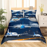 Lennukite tekikate Lennukid, mis v&otilde;itlevad &otilde;hulennunduses Lennujaama helikopterid ja reaktiivlennukid Multifilmi stiilis tuba, kaunistus poistele t&uuml;drukutele kingitus 135x200cm 2pcs