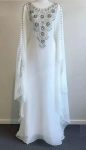 Maroko K&auml;sit&ouml;&ouml;kleit Islami Kleit Kaftan Abaya Dubai Stiilne Farasha Pikk XS valge